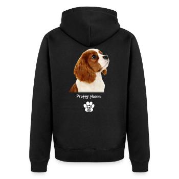 Ziemlich bitte - Unisex Premium Bio Zip Hoodie - Schwarz - Hinten - Nico (187cm)