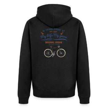 My legs My gears - My legs My gears - Unisex Premium Organic Zip Hoodie - black - Back - Nico (187cm)