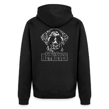 CURLY COATED RETRIEVER cool - Unisex Premium Organic Zip Hoodie - black - Back - Nico (187cm)
