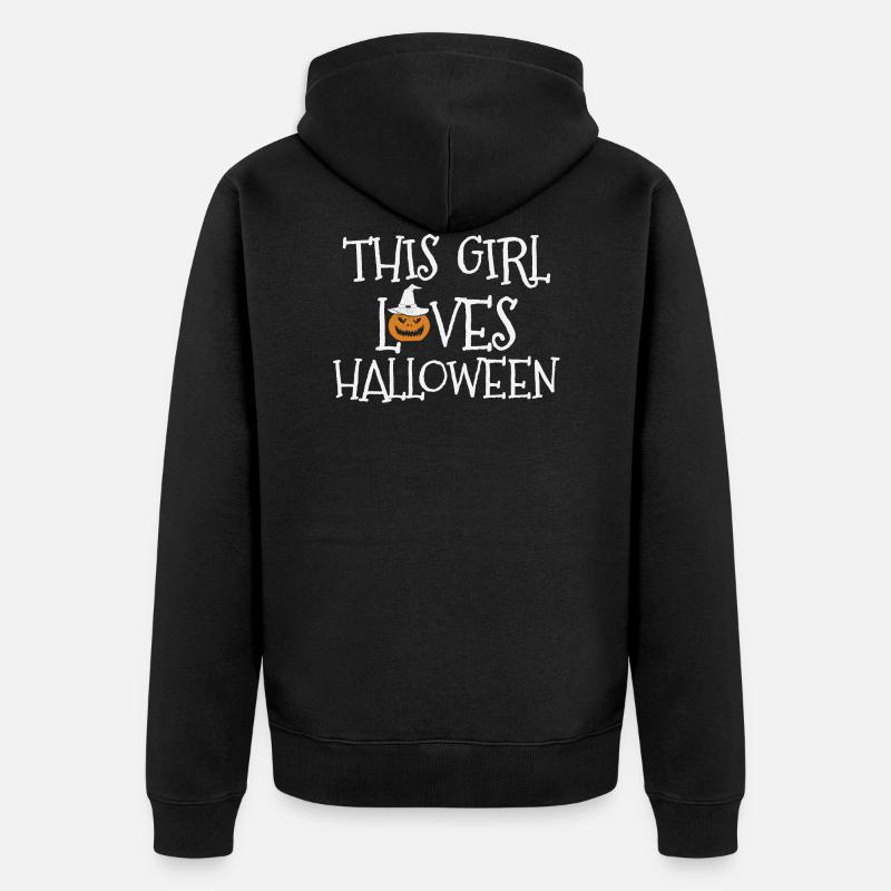 Cette fille aime HALLOWEEN - Veste à capuche bio Premium Unisexe - noir