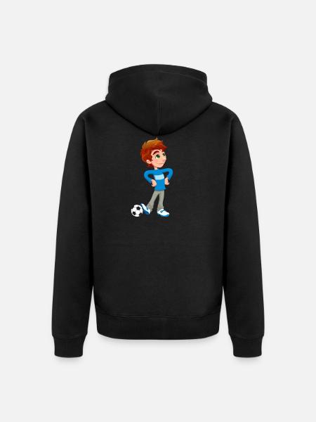 Boy Soccer Player - Unisex Premium Bio Zip Hoodie - Schwarz