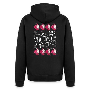 Noël Ugly cadeau Sweater Believe à Santa - Veste à capuche bio Premium Unisexe - noir - Dos - Nico (187cm)