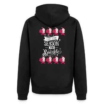 Noël cadeau mousseux saison mousseuse - Veste à capuche bio Premium Unisexe - noir - Dos - Nico (187cm)