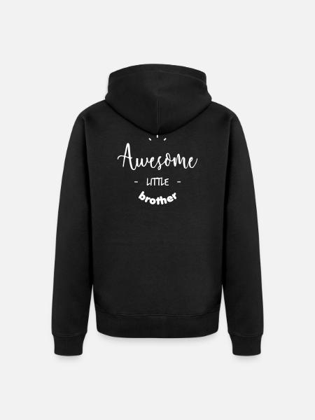 Awesome little Brother - Unisex Premium Organic Zip Hoodie - black