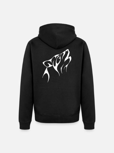Tribal Wolf - Unisex Premium Organic Zip Hoodie - black