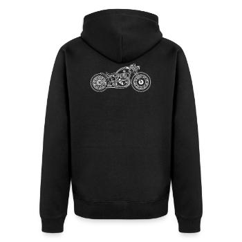 Chopper / Bobber motorcycle 09_white - Unisex Premium Organic Zip Hoodie - black - Back - Nico (187cm)