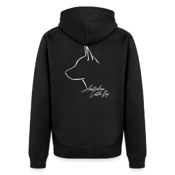 AUSTRALIAN CATTLE DOG Profile Wilsigns - Unisex Premium Organic Zip Hoodie - black - Back - Nico (187cm)