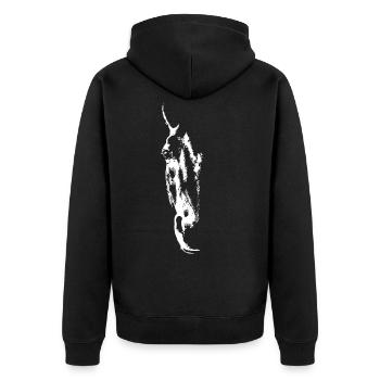 Equus Ferus - White - Unisex Premium Organic Zip Hoodie - black - Back - Nico (187cm)