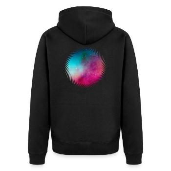 Galaxie abstraite - Veste à capuche bio Premium Unisexe - noir - Dos - Nico (187cm)