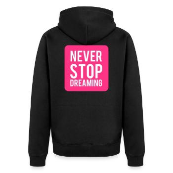 Dreamer. Traumfänger. Quotes. Geschenk - Unisex Premium Organic Zip Hoodie - black - Back - Nico (187cm)
