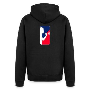 Darts blue red white streetwear - Unisex Premium Organic Zip Hoodie - black - Back - Nico (187cm)