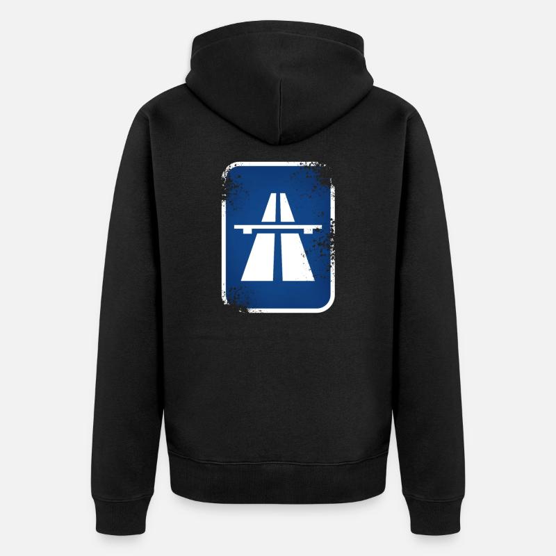 AUTOBAHN - Unisex Premium Bio Zip Hoodie - Schwarz