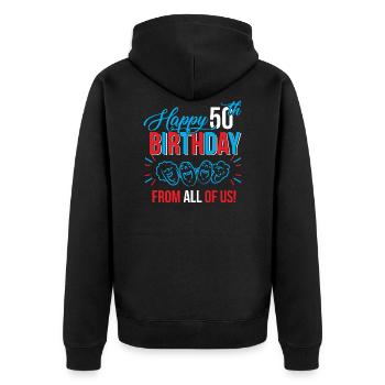 50. Geburtstag 50 Jahre alt Geburtstag Geschenk - Unisex Premium Bio Zip Hoodie - Schwarz - Hinten - Nico (187cm)