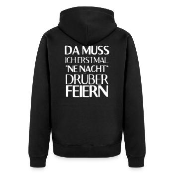 Puisque je dois célébrer une nuit dessus Drôle - Veste à capuche bio Premium Unisexe - noir - Dos - Nico (187cm)