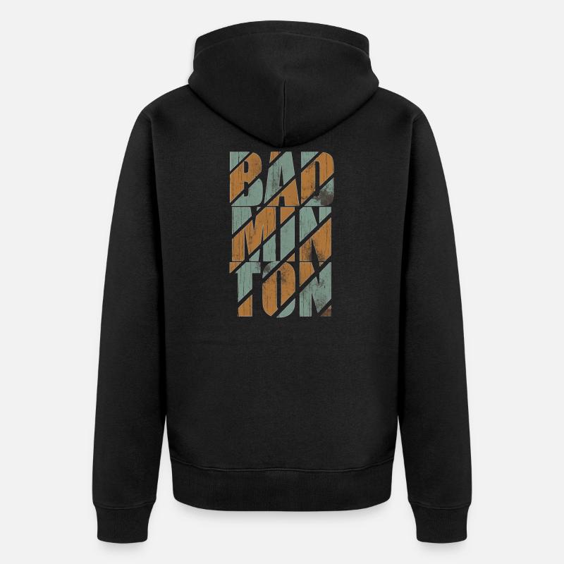 Badminton - Unisex Premium Bio Zip Hoodie - Schwarz