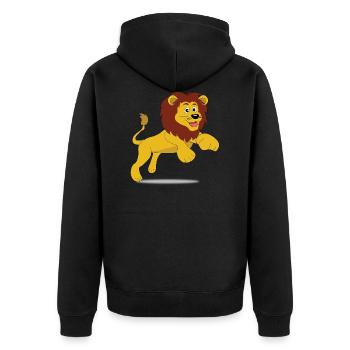 Cute lion with mane - motif for children and teens - Unisex Premium Organic Zip Hoodie - black - Back - Nico (187cm)