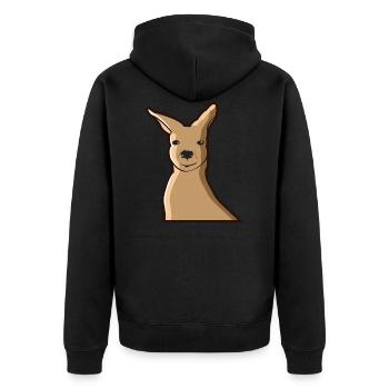 Kangaroo Känguru Australien Beuteltier Beutel - Unisex Premium Bio Zip Hoodie - Schwarz - Hinten - Nico (187cm)