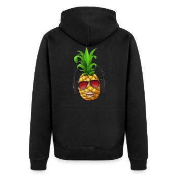 Ananas heureux - Veste à capuche bio Premium Unisexe - noir - Dos - Nico (187cm)