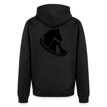 Logo de vétérinaires animaux guérisseurs - Veste à capuche bio Premium Unisexe - noir - Dos - Nico (187cm)