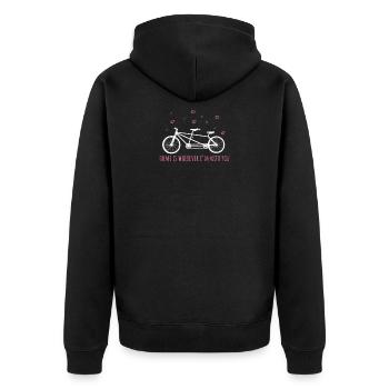 Tandem T-shirt & idée cadeau - Veste à capuche bio Premium Unisexe - noir - Dos - Nico (187cm)