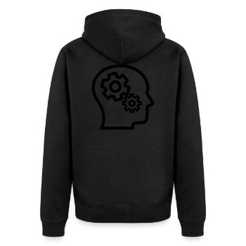 Cerveau, penser, méditer, penser - Veste à capuche bio Premium Unisexe - noir - Dos - Nico (187cm)