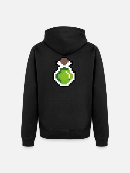 Drank green pixels - Unisex Premium Organic Zip Hoodie - black