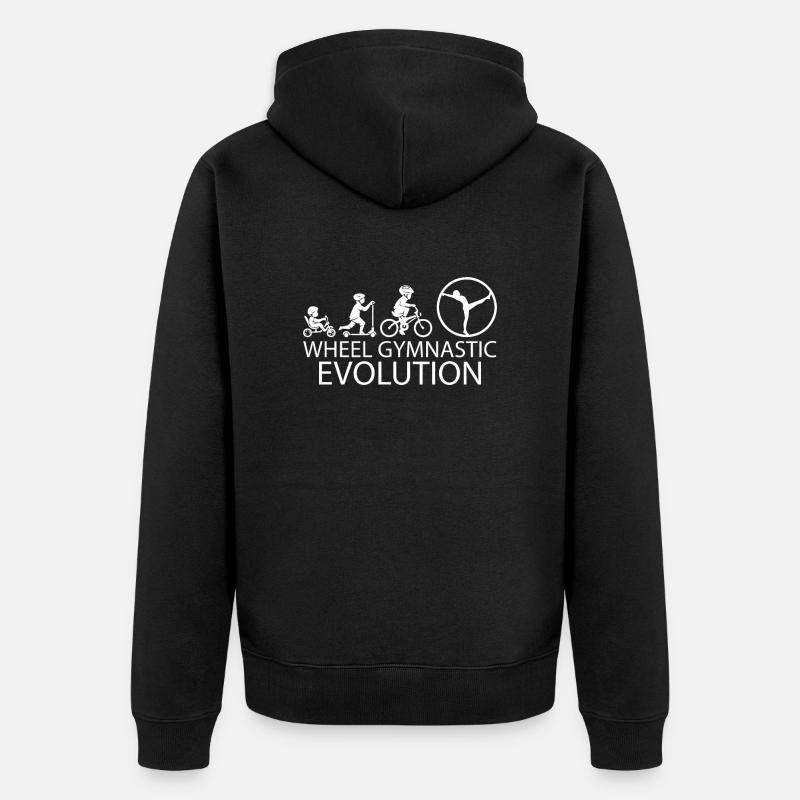 Rhönrad Evolution T-Shirt & Geschenkidee - Unisex Premium Bio Zip Hoodie - Schwarz