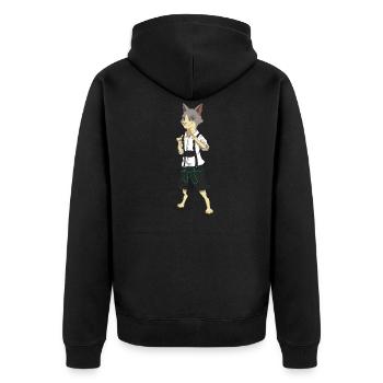 Costume de chat Lederhosen - Veste à capuche bio Premium Unisexe - noir - Dos - Nico (187cm)