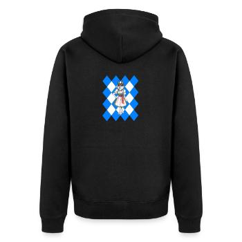 Drapeau bavarois Cadeau de chien - Veste à capuche bio Premium Unisexe - noir - Dos - Nico (187cm)
