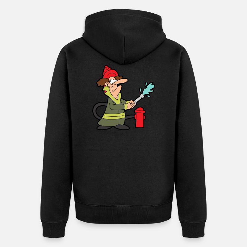 Caserne de pompiers de pompiers - Veste à capuche bio Premium Unisexe - noir