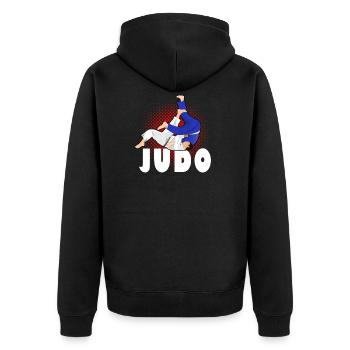 Judo - Veste à capuche bio Premium Unisexe - noir - Dos - Nico (187cm)