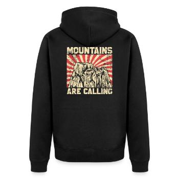 Montagnes de montagnes - Veste à capuche bio Premium Unisexe - noir - Dos - Nico (187cm)