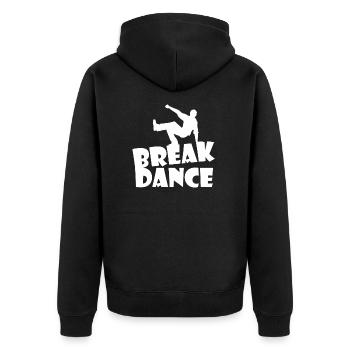 Breakdance - Unisex Premium Bio Zip Hoodie - Schwarz - Hinten - Nico (187cm)