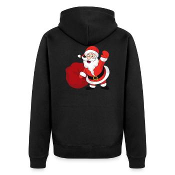 Santa Claus Christmas Santa - Unisex Premium Organic Zip Hoodie - black - Back - Nico (187cm)