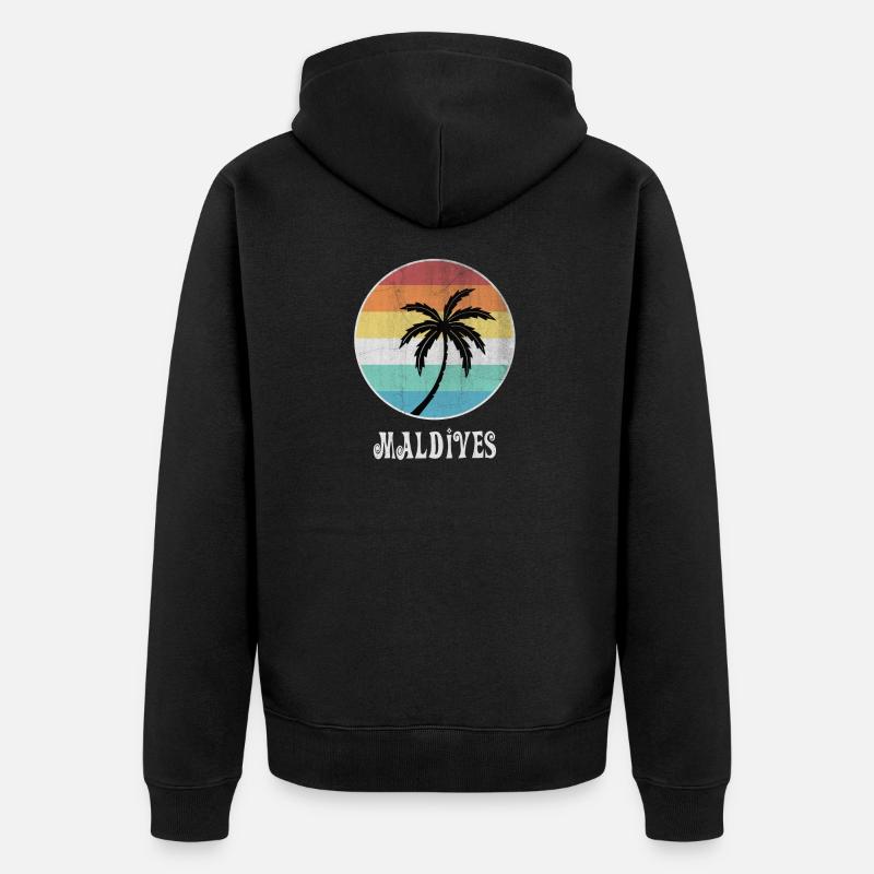 Malediven - Unisex Premium Bio Zip Hoodie - Schwarz