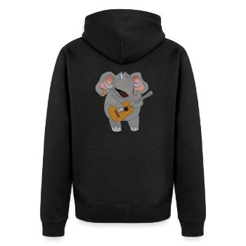 Guitare guitare acoustique Éléphant Cadeau enfants - Veste à capuche bio Premium Unisexe - noir - Dos - Nico (187cm)