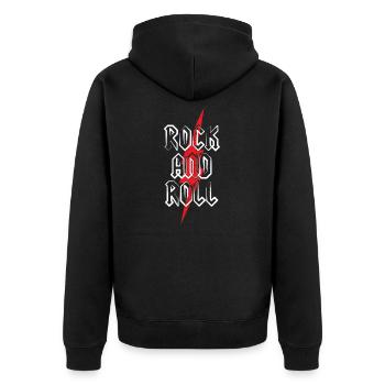 Rock and Roll - Unisex Premium Organic Zip Hoodie - black - Back - Nico (187cm)