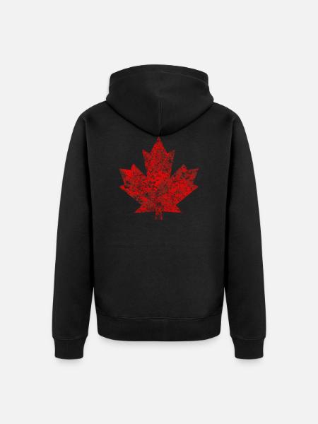 Kanada Ahornblatt Ottawa Montreal Vancouver Quebec - Unisex Premium Bio Zip Hoodie - Schwarz