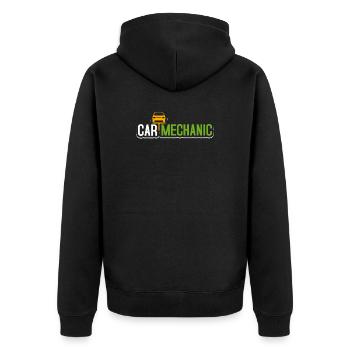 Automechaniker - Unisex Premium Bio Zip Hoodie - Schwarz - Hinten - Nico (187cm)