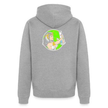 Kleopatra Wasserpfeife Shisha Ägypten - Unisex Premium Bio Zip Hoodie - Grau meliert - Hinten - Nico (187cm)