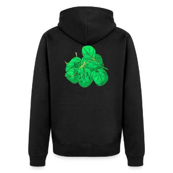 Épinards de style grunge vintage rétro - Veste à capuche bio Premium Unisexe - noir - Dos - Nico (187cm)
