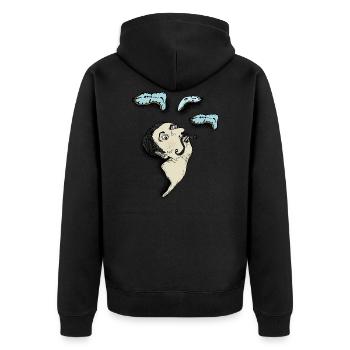 Melting Salvador - Unisex Premium Organic Zip Hoodie - black - Back - Nico (187cm)