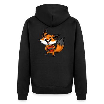 comic - Unisex Premium Bio Zip Hoodie - Schwarz - Hinten - Nico (187cm)