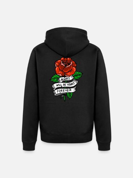 rose - Unisex Premium Organic Zip Hoodie - black