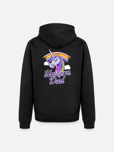unicorn dad - Unisex Premium Bio Zip Hoodie - Schwarz