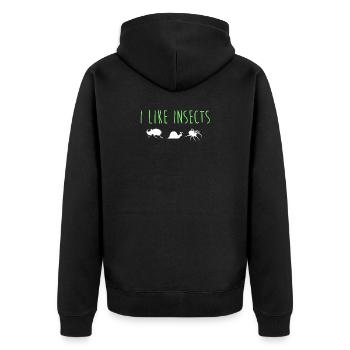 Insekten - Unisex Premium Bio Zip Hoodie - Schwarz - Hinten - Nico (187cm)