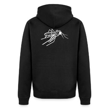 Mücke Moskito Stechfliege Insekt Geschenk - Unisex Premium Bio Zip Hoodie - Schwarz - Hinten - Nico (187cm)