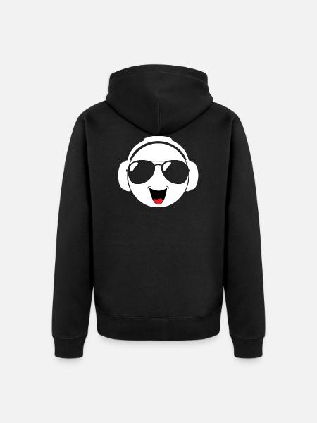 Techno laughing head - Unisex Premium Organic Zip Hoodie - black