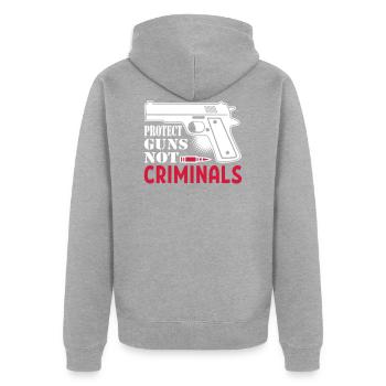 Protégez les armes non criminelles - Veste à capuche bio Premium Unisexe - gris chiné - Dos - Nico (187cm)