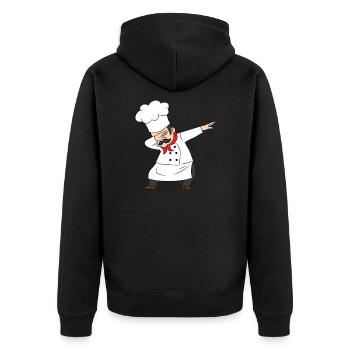 Chef, chef, chef, fabricant de pizza, DAB - Veste à capuche bio Premium Unisexe - noir - Dos - Nico (187cm)